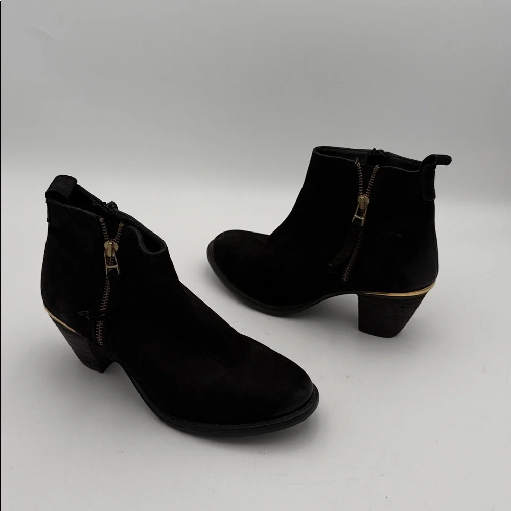 Steve Madden Elegant Black Ankle Boots women 8.5 leather festival retro Y2K